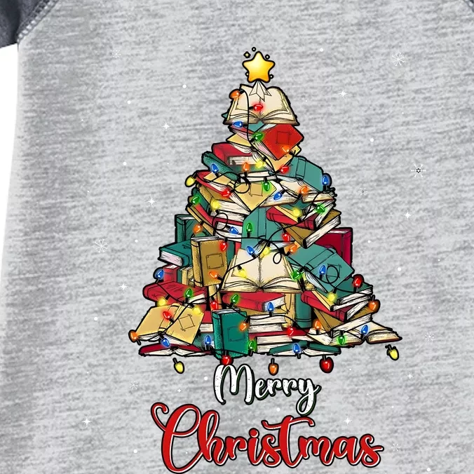 Book Christmas Tree Lights Merry Bookmas Reading Lover Infant Baby Jersey Bodysuit