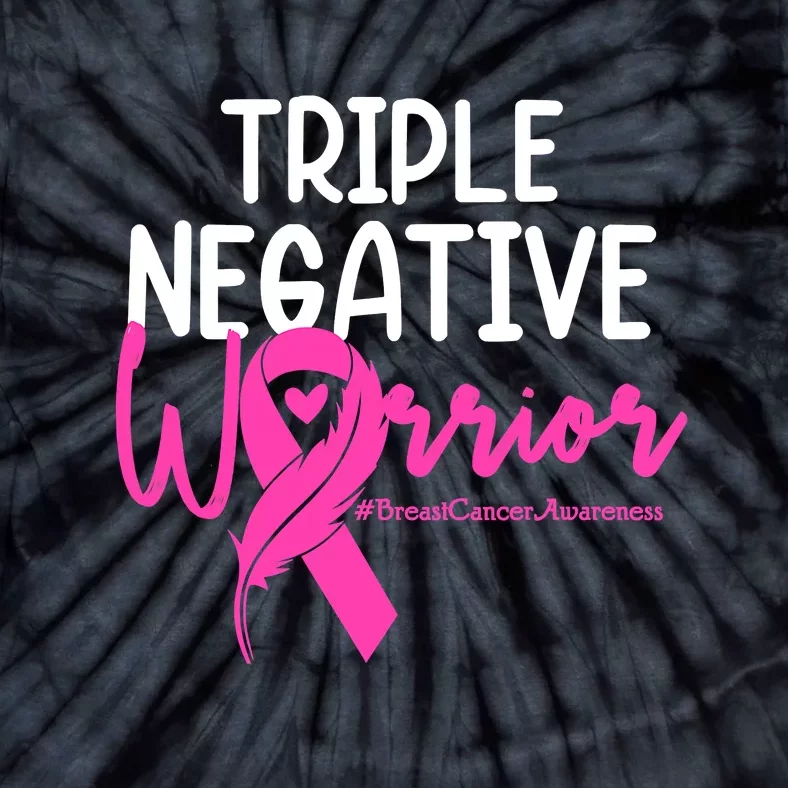 Breast Cancer Triple Negative Warrior Pink Ribbon Awareness Tie-Dye T-Shirt