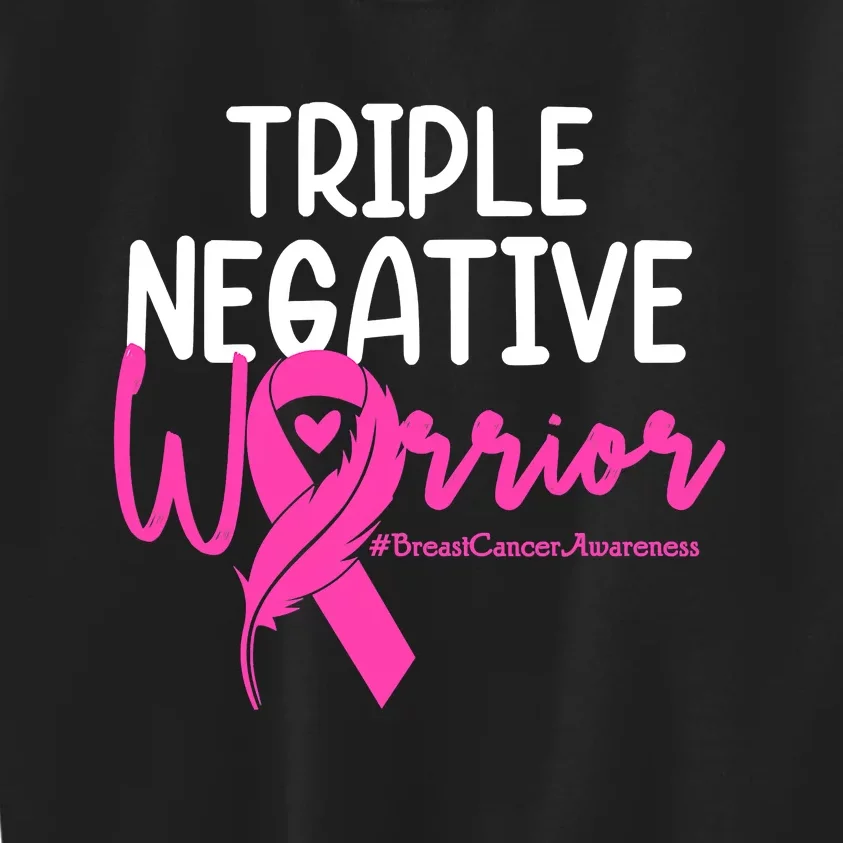 Breast Cancer Triple Negative Warrior Pink Ribbon Awareness Kids Sweatshirt