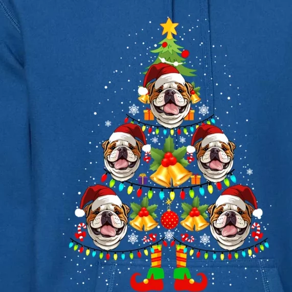 Bulldog Christmas Tree Funny Xmas Dog Lover Gift Premium Hoodie