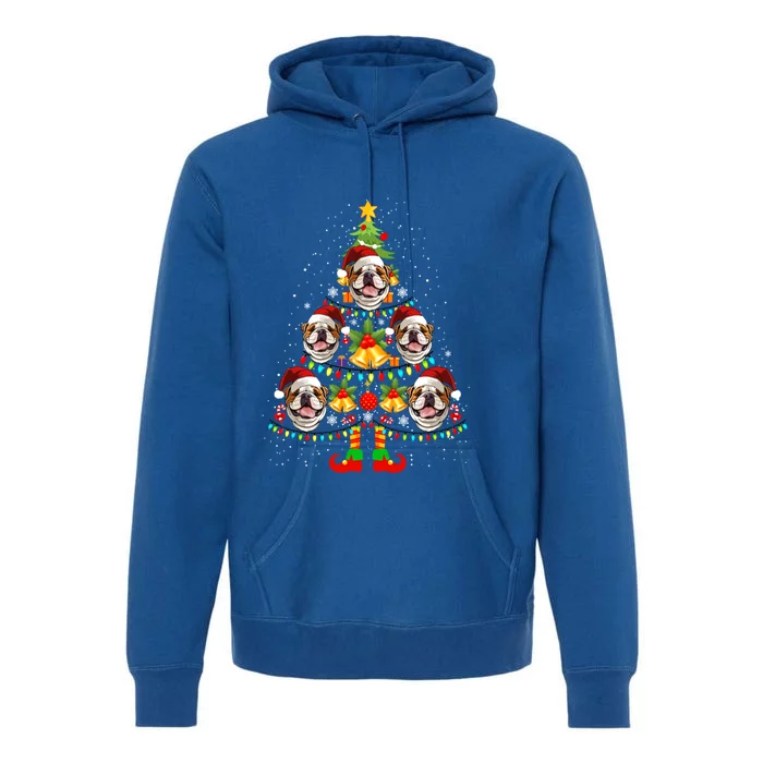 Bulldog Christmas Tree Funny Xmas Dog Lover Gift Premium Hoodie