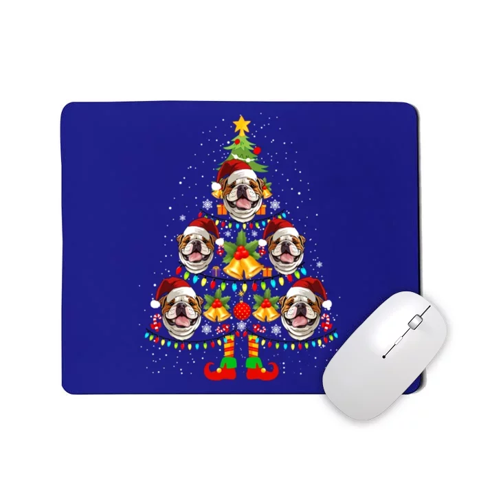 Bulldog Christmas Tree Funny Xmas Dog Lover Gift Mousepad