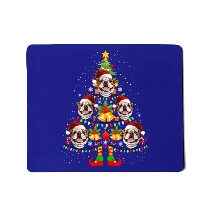 Bulldog Christmas Tree Funny Xmas Dog Lover Gift Mousepad