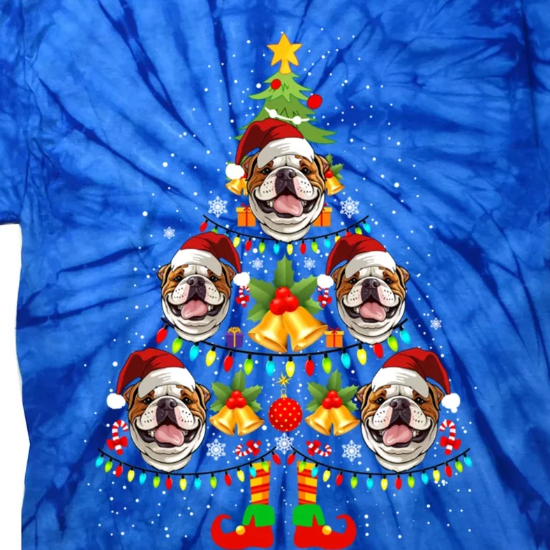 Bulldog Christmas Tree Funny Xmas Dog Lover Gift Tie-Dye T-Shirt