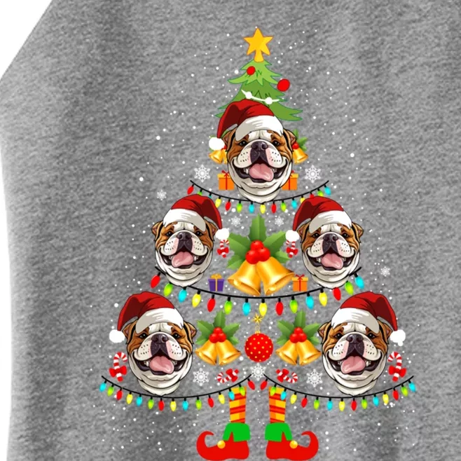 Bulldog Christmas Tree Funny Xmas Dog Lover Gift Women’s Perfect Tri Rocker Tank