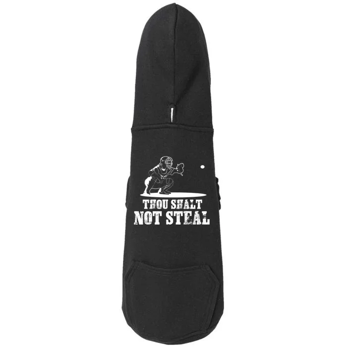 Baseball Catcher Thou Shalt Not Steal - Religious Gift Doggie 3-End Fleece Hoodie