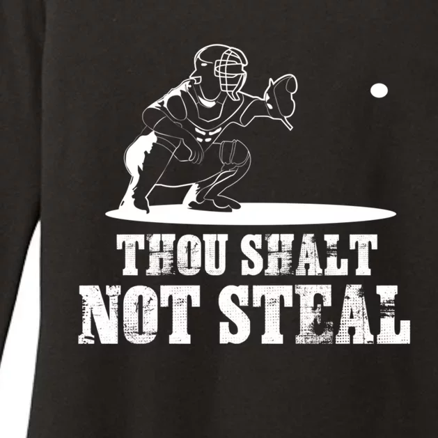 Baseball Catcher Thou Shalt Not Steal - Religious Gift Womens CVC Long Sleeve Shirt