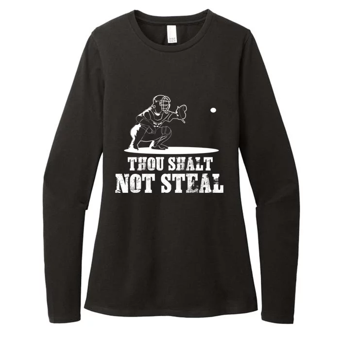 Baseball Catcher Thou Shalt Not Steal - Religious Gift Womens CVC Long Sleeve Shirt