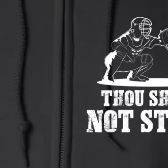 Baseball Catcher Thou Shalt Not Steal - Religious Gift Full Zip Hoodie