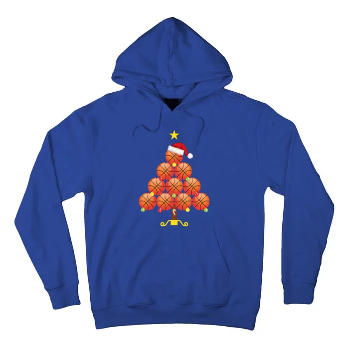 Basketball Christmas Tree Matching Family Group Holiday Gift Tall Hoodie