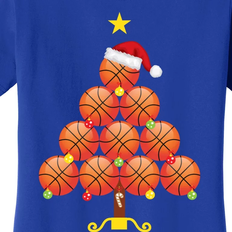 Basketball Christmas Tree Matching Family Group Holiday Gift Women's T-Shirt