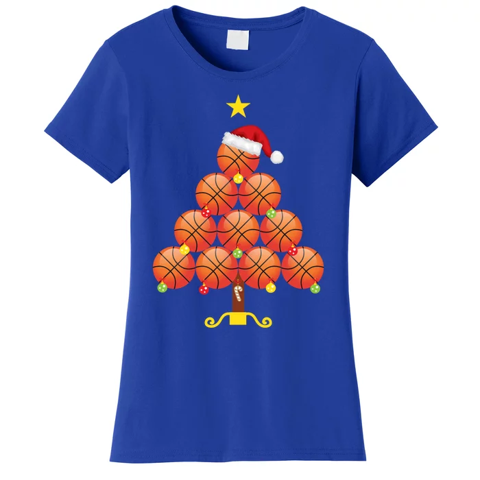 Basketball Christmas Tree Matching Family Group Holiday Gift Women's T-Shirt