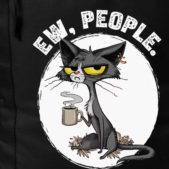 black cat tees funny wo ew people meowy cat lovers Daily Commute Backpack