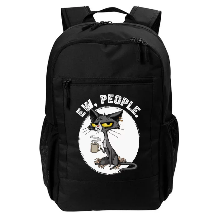 black cat tees funny wo ew people meowy cat lovers Daily Commute Backpack