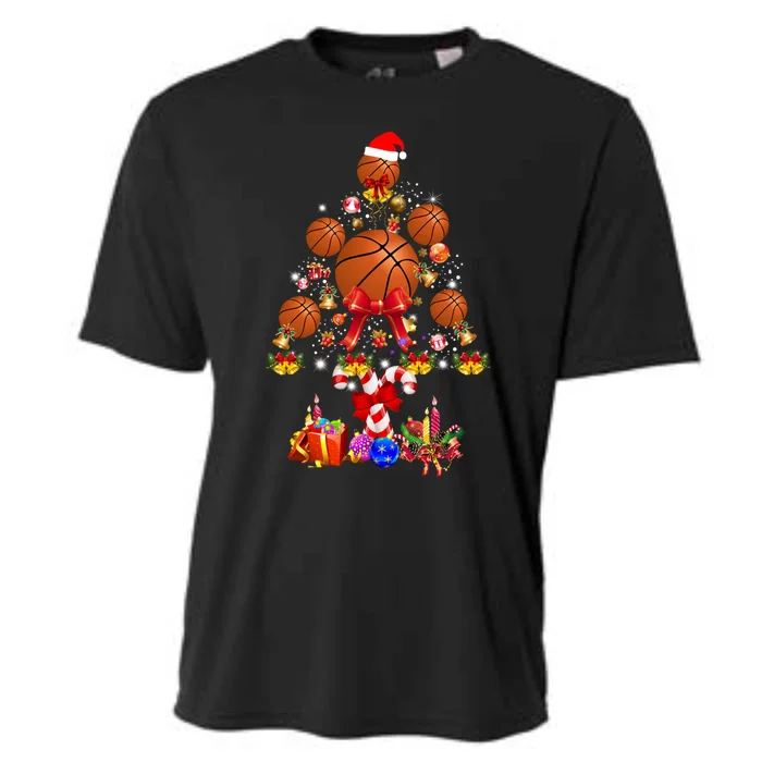 Basketball Christmas Tree Noel Costume Gift Cooling Performance Crew T-Shirt