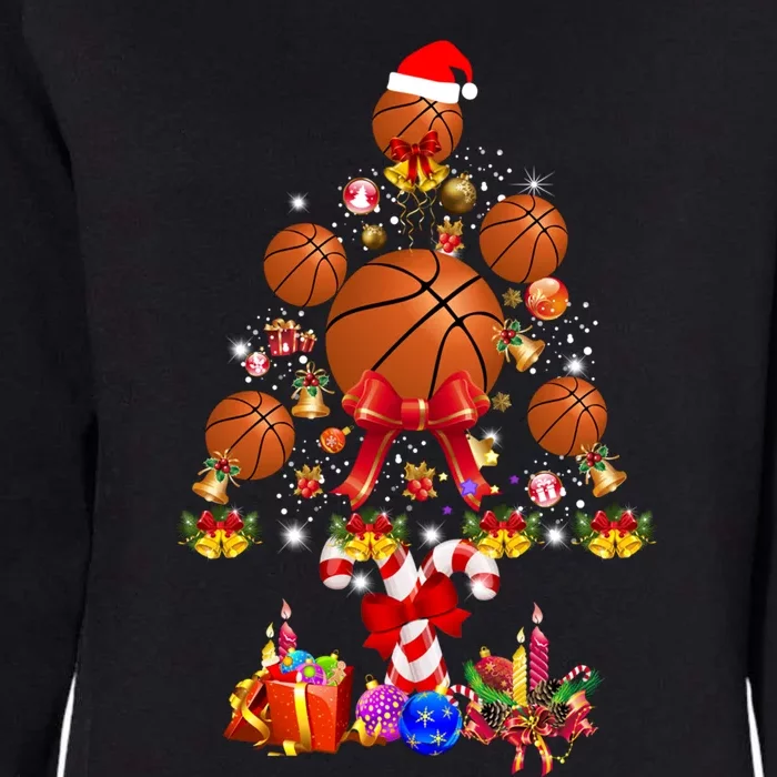 Basketball Christmas Tree Noel Costume Gift Womens California Wash Sweatshirt