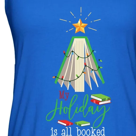 Book Christmas Tree My Holiday Is All Booked Reading Gift Ladies Essential Flowy Tank