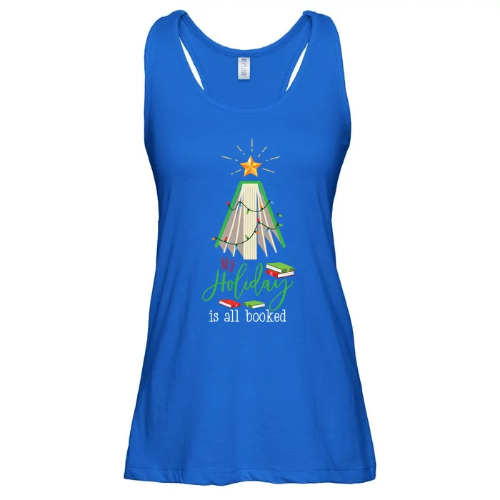 Book Christmas Tree My Holiday Is All Booked Reading Gift Ladies Essential Flowy Tank