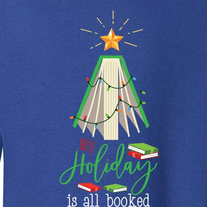 Book Christmas Tree My Holiday Is All Booked Reading Gift Toddler Sweatshirt