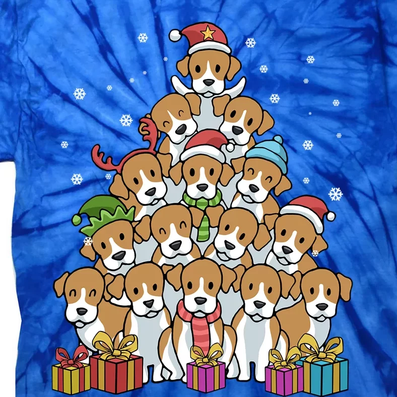 Beagle Christmas Tree Cool Gift Tie-Dye T-Shirt