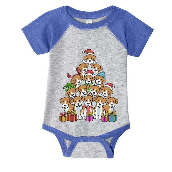 Beagle Christmas Tree Cool Gift Infant Baby Jersey Bodysuit