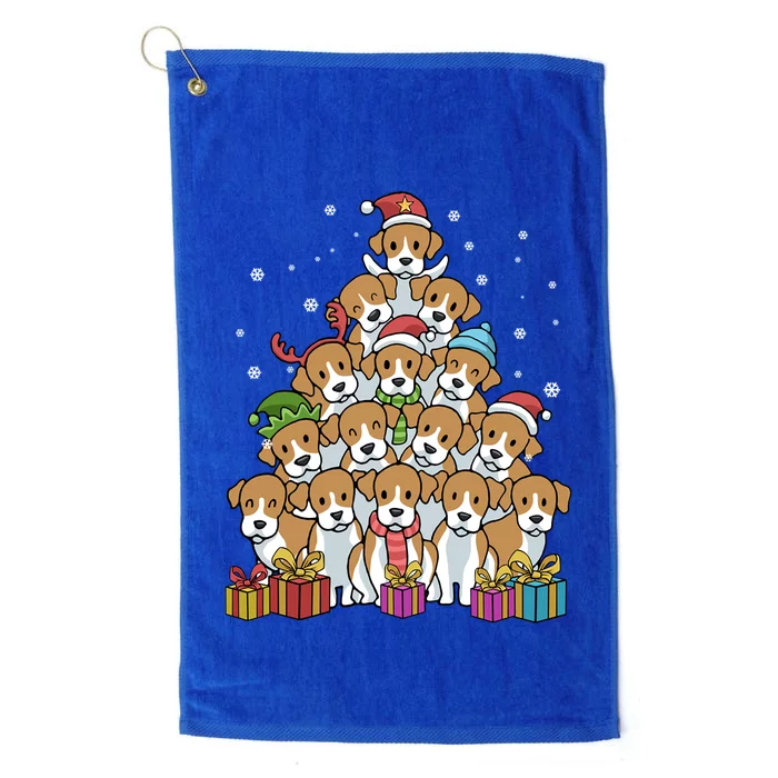 Beagle Christmas Tree Cool Gift Platinum Collection Golf Towel