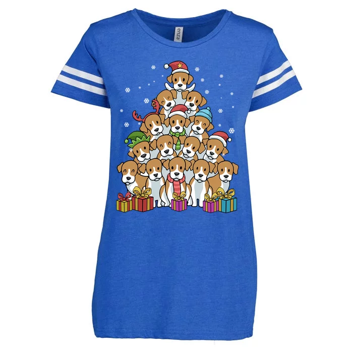 Beagle Christmas Tree Cool Gift Enza Ladies Jersey Football T-Shirt