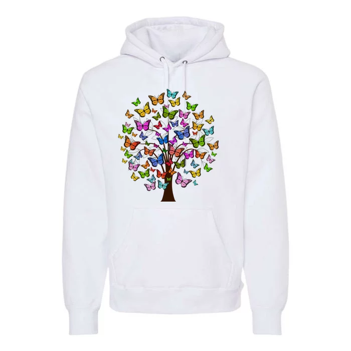 Butterfly Colorful Tree Premium Hoodie