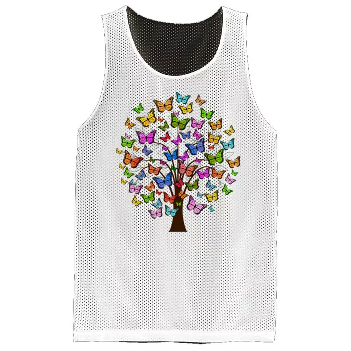 Butterfly Colorful Tree Mesh Reversible Basketball Jersey Tank