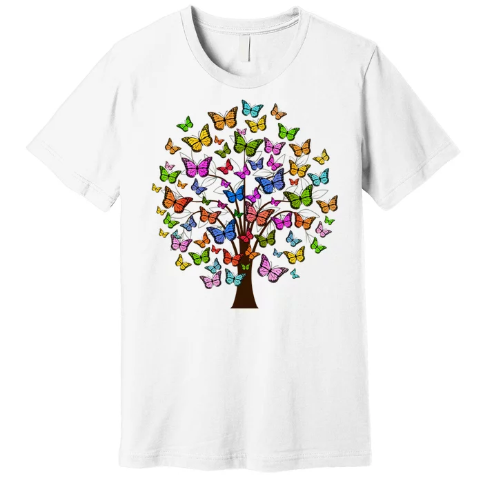 Butterfly Colorful Tree Premium T-Shirt