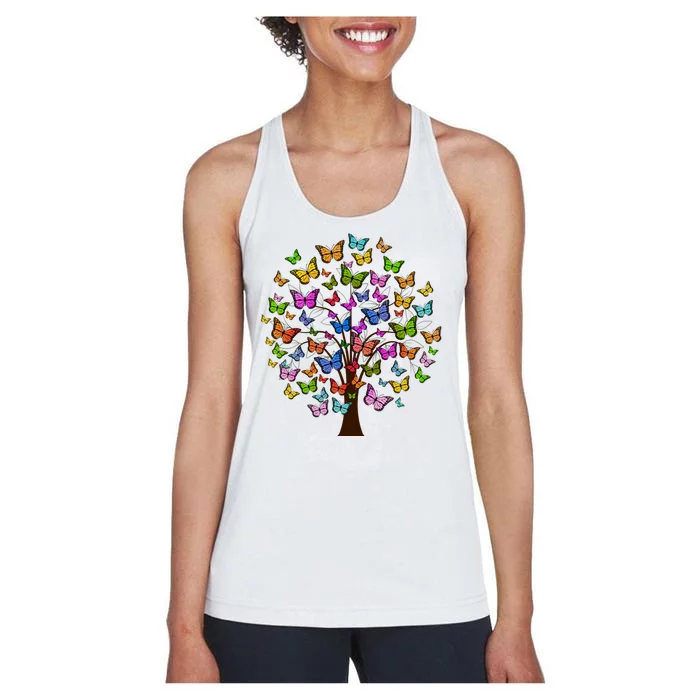 Butterfly Colorful Tree Women's Racerback Tank