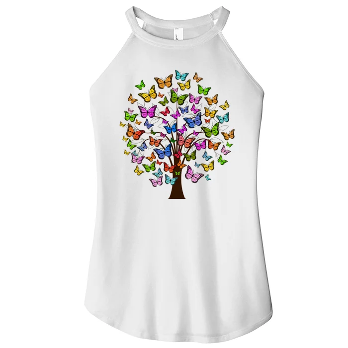 Butterfly Colorful Tree Women’s Perfect Tri Rocker Tank