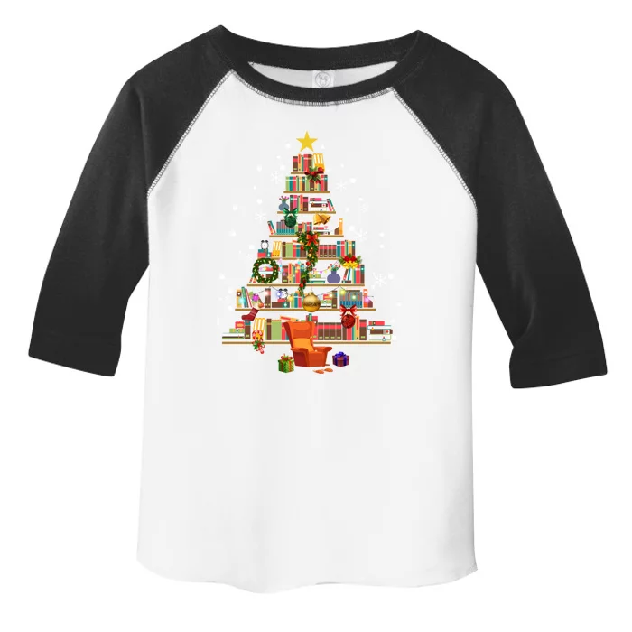 Book Christmas Tree Teacher Student Xmas Holiday Pajamas Funny Gift Toddler Fine Jersey T-Shirt