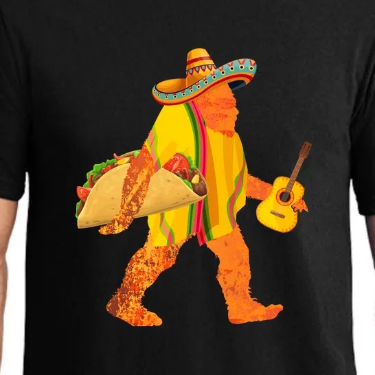 Bigfoot Carrying Taco Funny Cinco De Mayo Boys Men Sasquatch Pajama Set