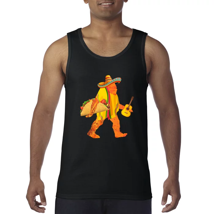 Bigfoot Carrying Taco Funny Cinco De Mayo Boys Men Sasquatch Tank Top