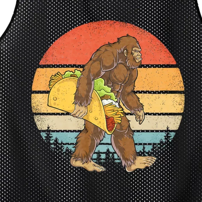 Bigfoot Carrying Taco Funny Cinco De Mayo Sasquatch Mesh Reversible Basketball Jersey Tank