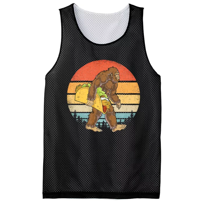 Bigfoot Carrying Taco Funny Cinco De Mayo Sasquatch Mesh Reversible Basketball Jersey Tank