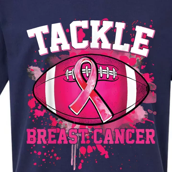 Breast Cancer Tackle Football Sueded Cloud Jersey T-Shirt