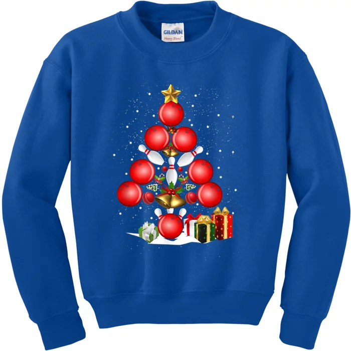 Bowling Christmas Tree Lights Gift Bowling Decorations Xmas Meaningful Gift Kids Sweatshirt