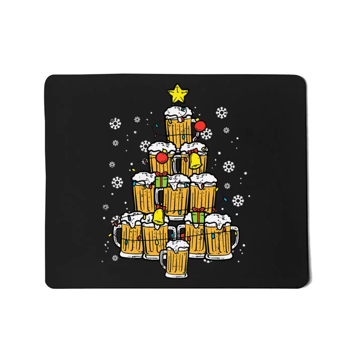 Beer Christmas Tree Xmas Brew Dad Mousepad