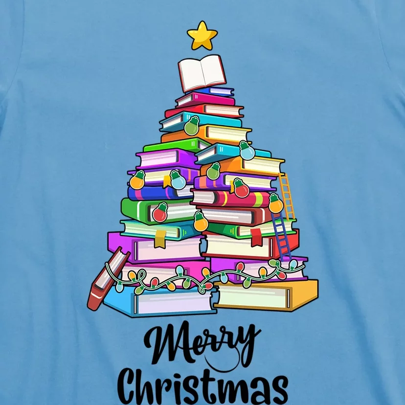 Book Christmas Tree Book Lover Librarian Merry Christmas Gift T-Shirt