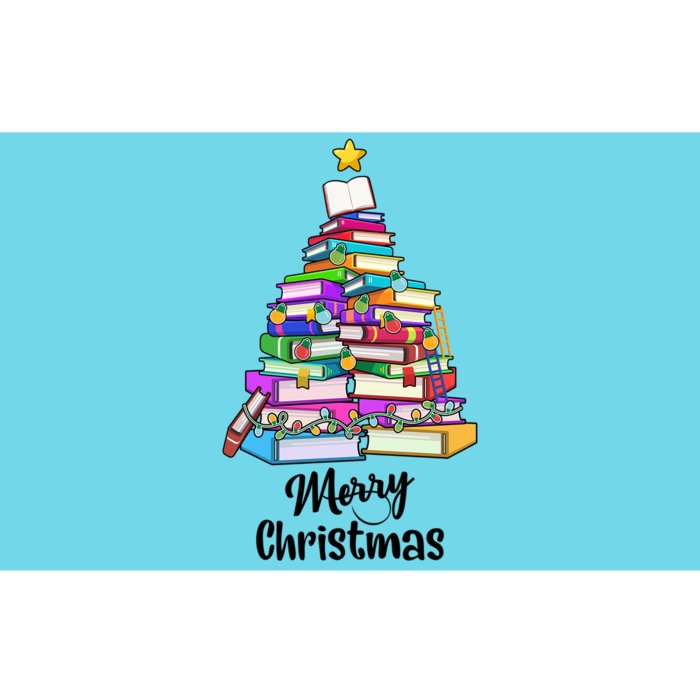 Book Christmas Tree Book Lover Librarian Merry Christmas Gift Bumper Sticker