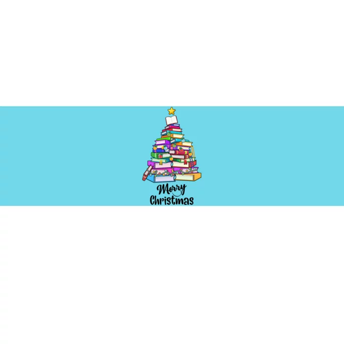 Book Christmas Tree Book Lover Librarian Merry Christmas Gift Bumper Sticker