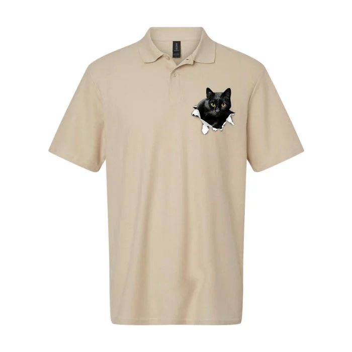 Black Cat Torn Cloth Gifts For Cat Lover, Cat Dad, Cat Mom Softstyle Adult Sport Polo