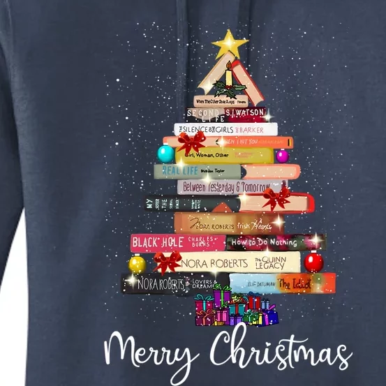 Book Christmas Tree For Book Lover Librarian Teacher Xmas Gift Women's Pullover Hoodie