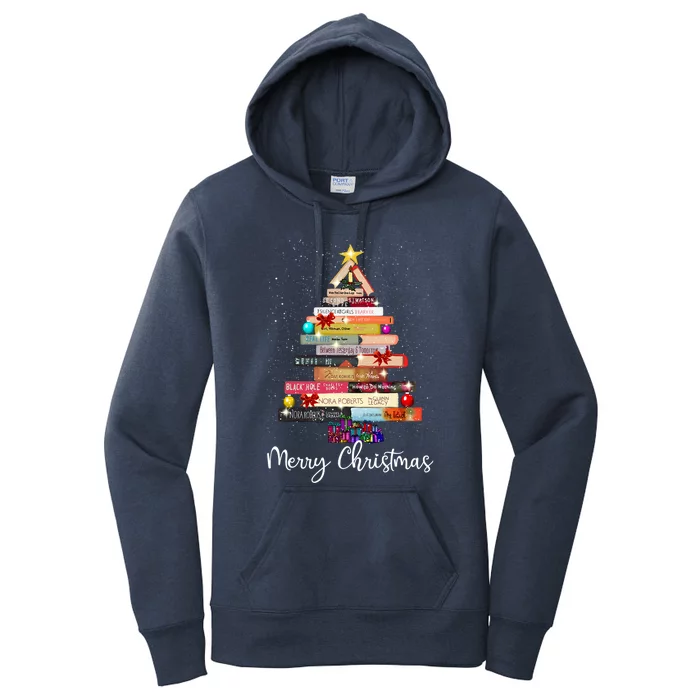 Book Christmas Tree For Book Lover Librarian Teacher Xmas Gift Women's Pullover Hoodie