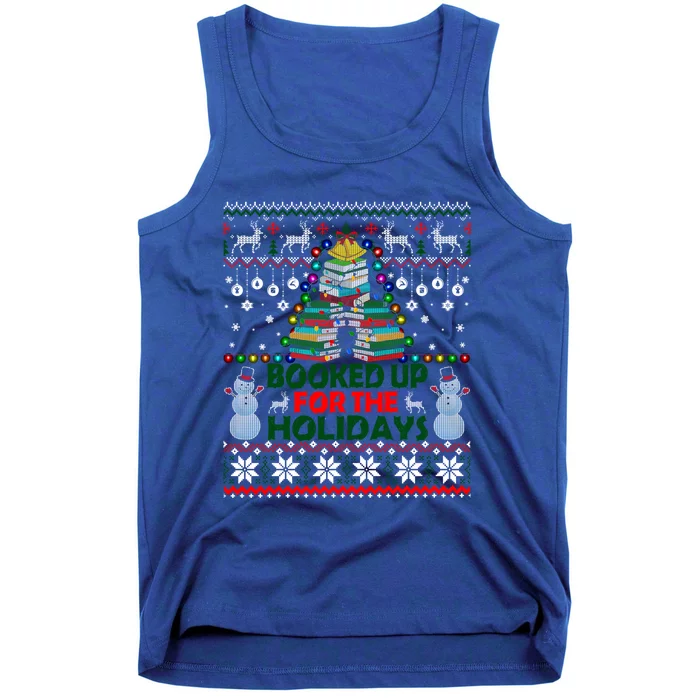 Book Christmas Tree Librarian Booked Up For The Christmas Great Gift Tank Top