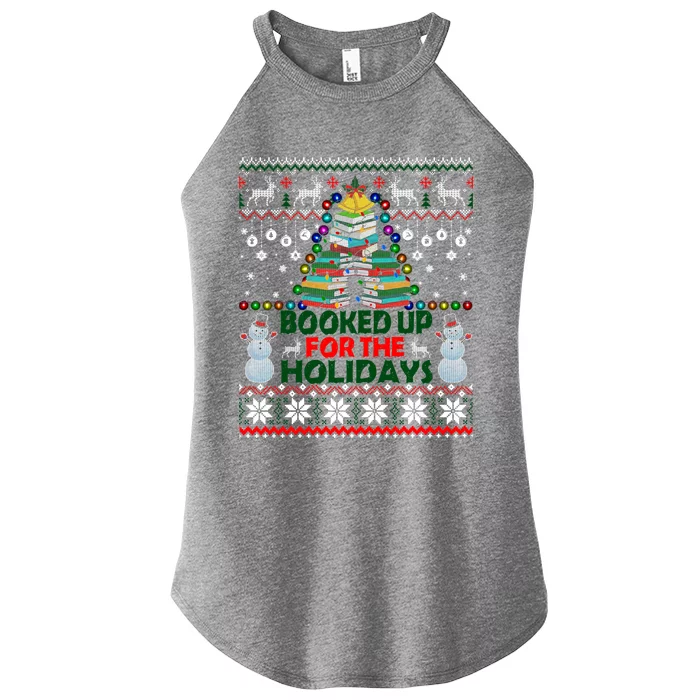 Book Christmas Tree Librarian Booked Up For The Christmas Great Gift Women’s Perfect Tri Rocker Tank