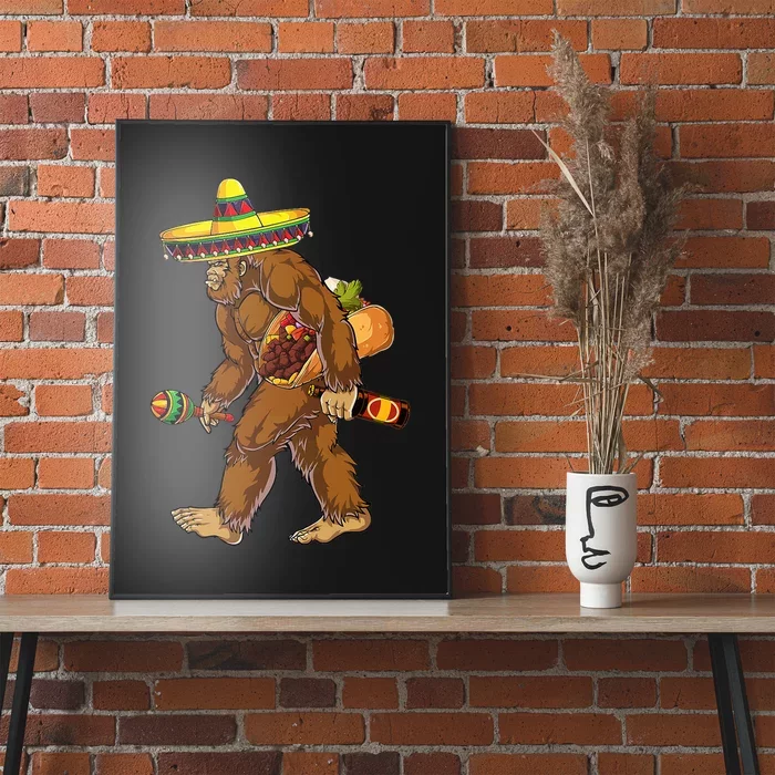 Bigfoot Carrying Taco El Squatcho Beer Pacho Sombrero Lover Poster