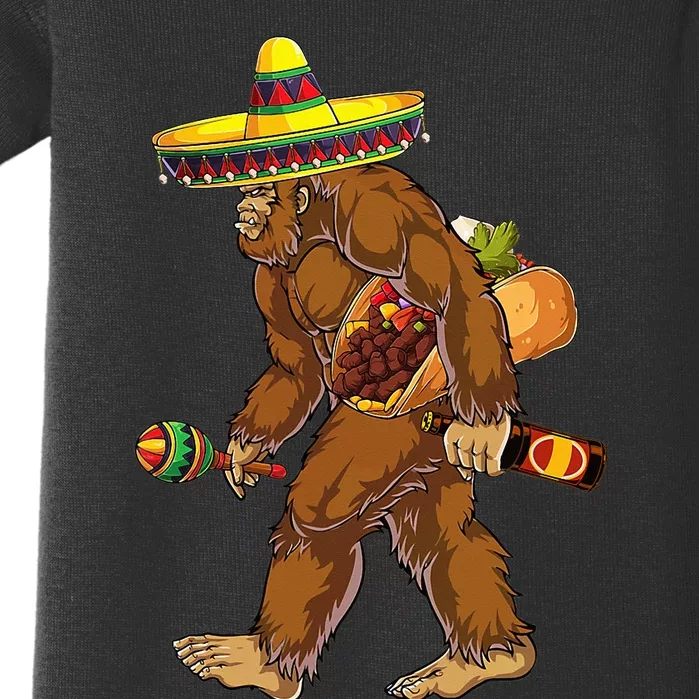 Bigfoot Carrying Taco El Squatcho Beer Pacho Sombrero Lover Baby Bodysuit